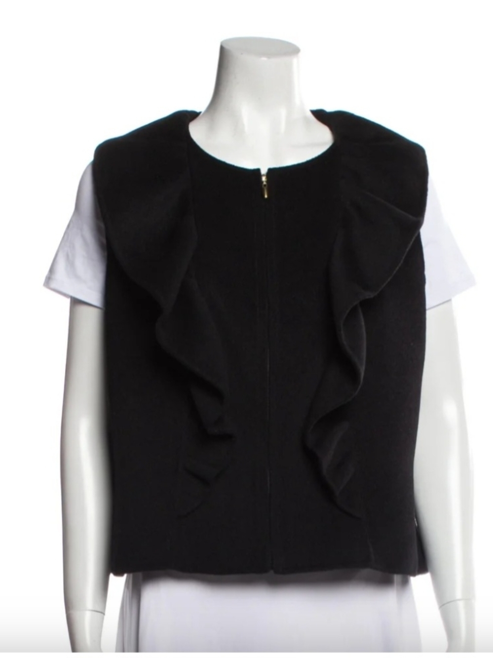 St. John Black Wool And Cashmere Vest